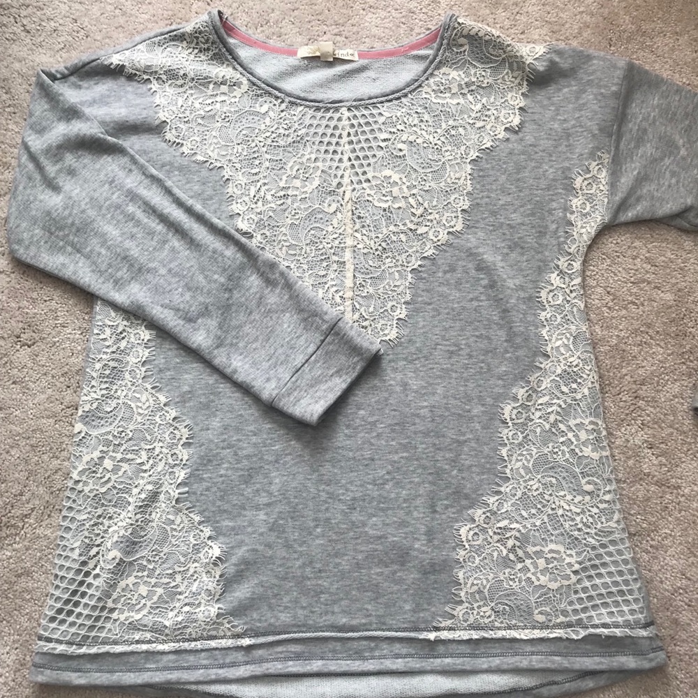 Rewind Lace Grey Sweater / Sweatshirt